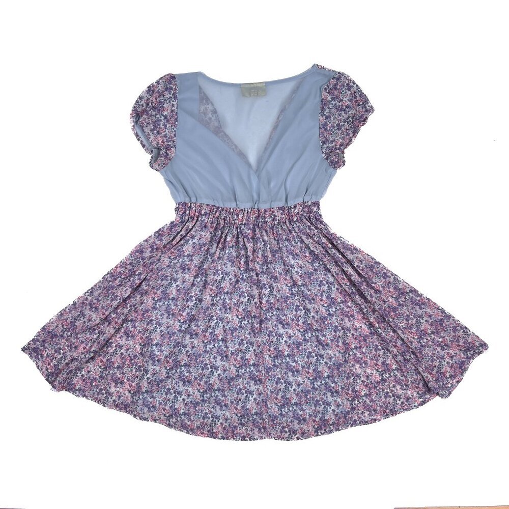 Princess Vera‎ Wang Floral Chiffon Pleated Surplice Shift Midi Size S - NWOT - Picture 3 of 8